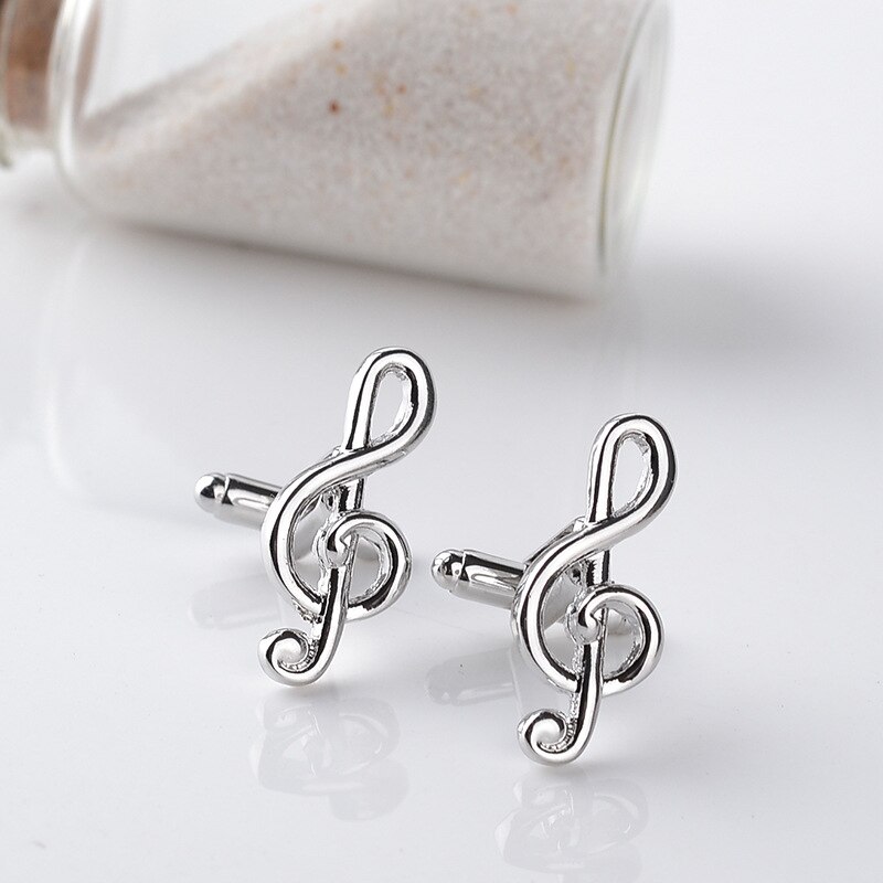 Trendy Music Note Tie Clips Manchetknopen Voor Heren Sieraden Mode Franse Muzikale Manchetknopen Business Bruiloft Knop