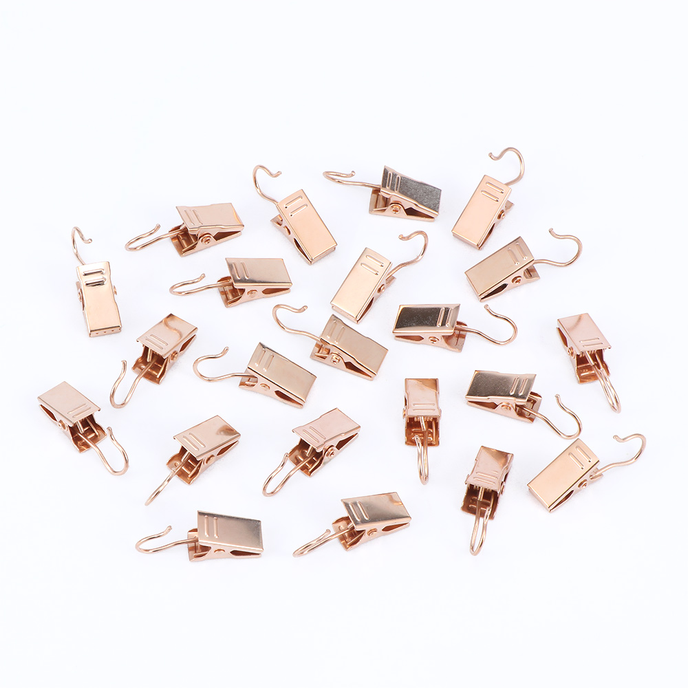 20 pièces/ensemble fenêtre douche métal Crocodile pince Durable rideau crochet Clips acier inoxydable rideau anneaux pinces accessoires