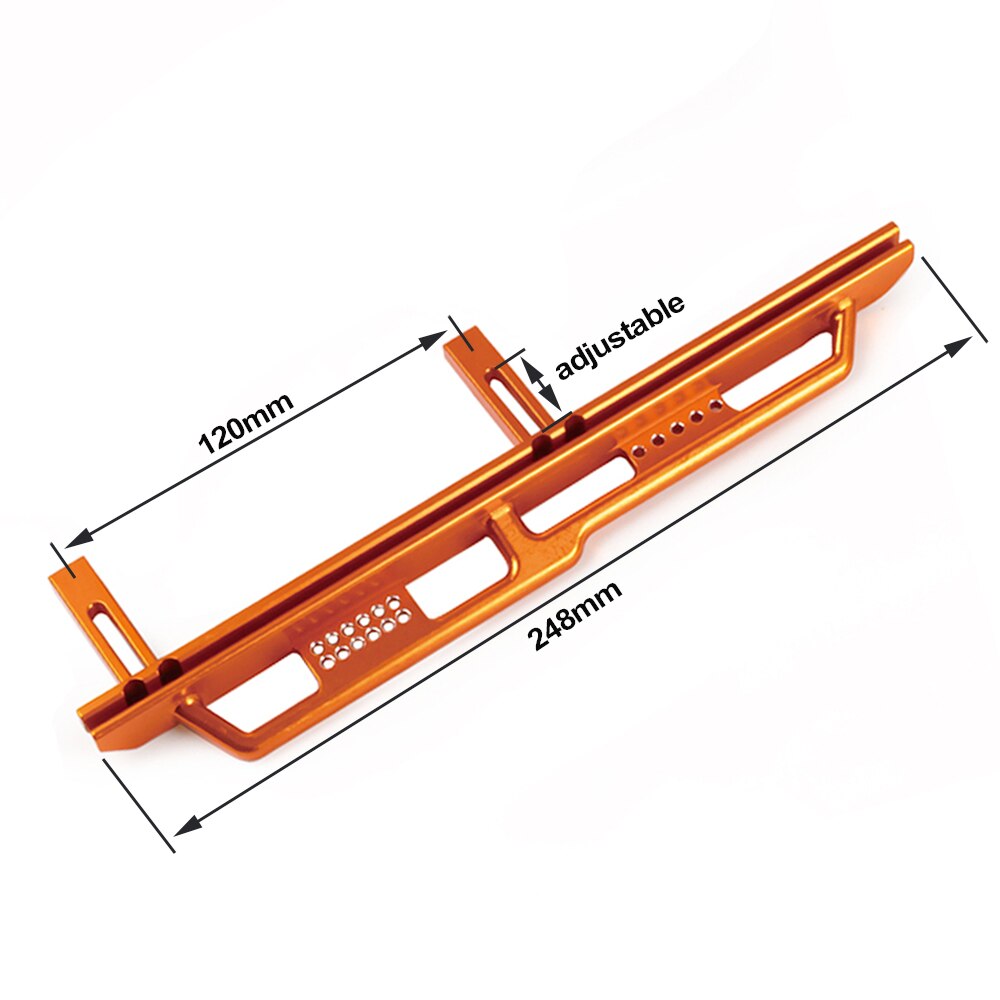 2 Stuks Cnc Aluminium Rock Sliders Rails Pedaal Kant Stap Boord Voor 1/6 Rc Crawler Auto Axiale SCX6 Jeep Jlu wrangler 4WD Upgrade Onderdelen