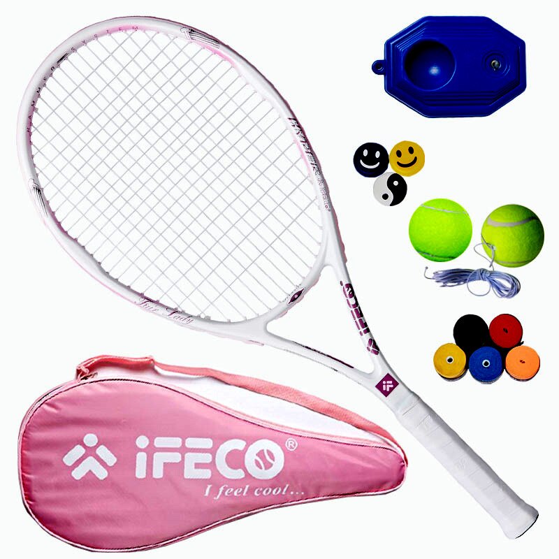 Professionele Carbon Fiber Tennis Racket Voor Jong Volwassenen Geavanceerde Rackets Schokabsorptie Handvat Met Training Apparaat