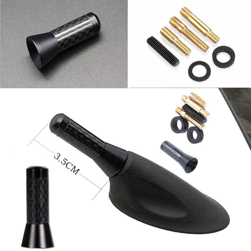 3.5cm bil styling universal auto fm kort tag sort antenne lille bilradio antenne luft kulfiber radio bil auto tilbehør