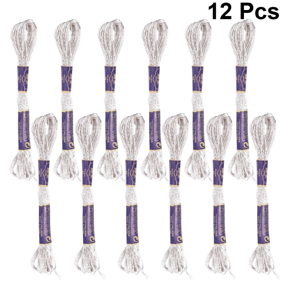12PCS 8 Meter 12 Strands Metallic Embroidery Threa... – Grandado