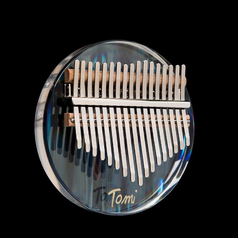 Crystal Kalimba Ronde Duim Piano 21 Toetsen 17 Toetsen Regenboog Stijl Transparante Kalimba Acryl Materiaal Tuner Hamer Met Eva Doos