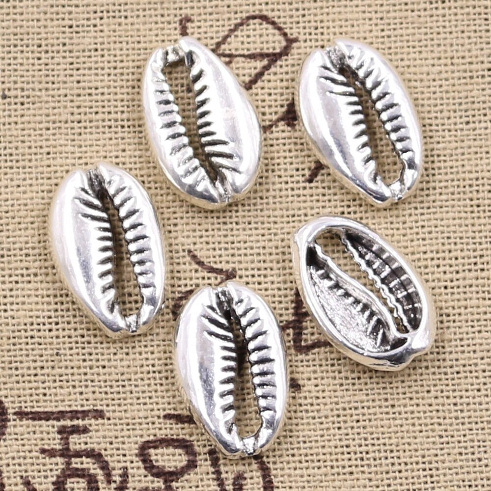 8 pçs encantos boêmio cowrie concha 19x12mm antigo prata cor pingentes fazendo diy artesanal tibetano encontrar jóias