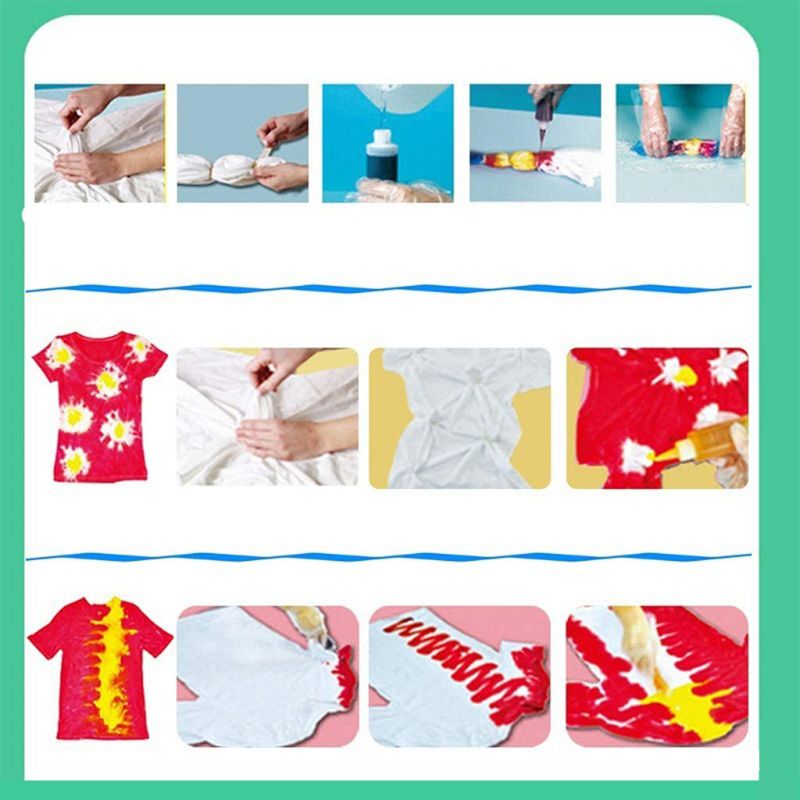 Tie Dye DIY Kit,5 Colors Shirt Tie Dye Kit for Kids,Adults Non-Toxic Vibrant Tie Dye Supplies with Rubber Bands,Gloves