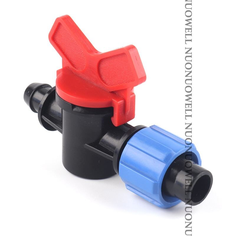 2pcs 16mm 20mm PE Pipe Bypass Ball Valve Threaded Lock Irrigation System Connectors Drip Irrigation Tape Locknut Water Valve