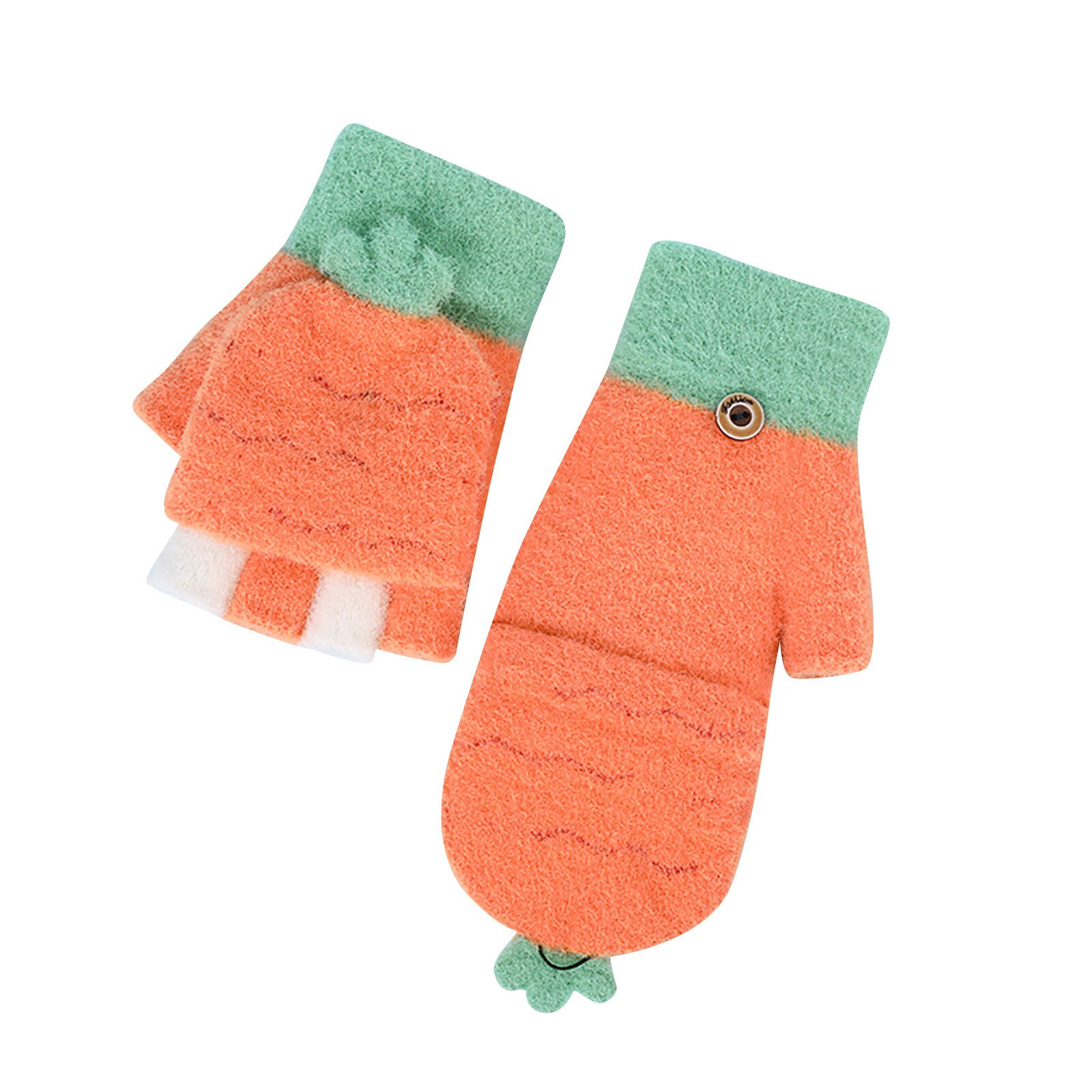 Leuke Dier Fluwelen Handschoenen Meisjes Omgedraaid Half Vinger Handschoenen Guantes Invierno Outdoor Kids Handschoenen Winter Kinderen Handschoenen: OR