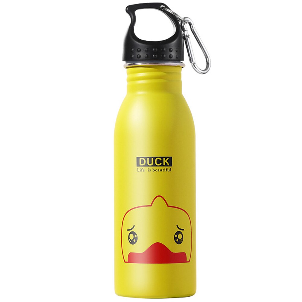 500 Ml Dier Patroon Water Fles Outdoor Sport Geïsoleerde Leuke Cartoon Kids Met Gesp Rvs Bergbeklimmen Camping: Yellow 2