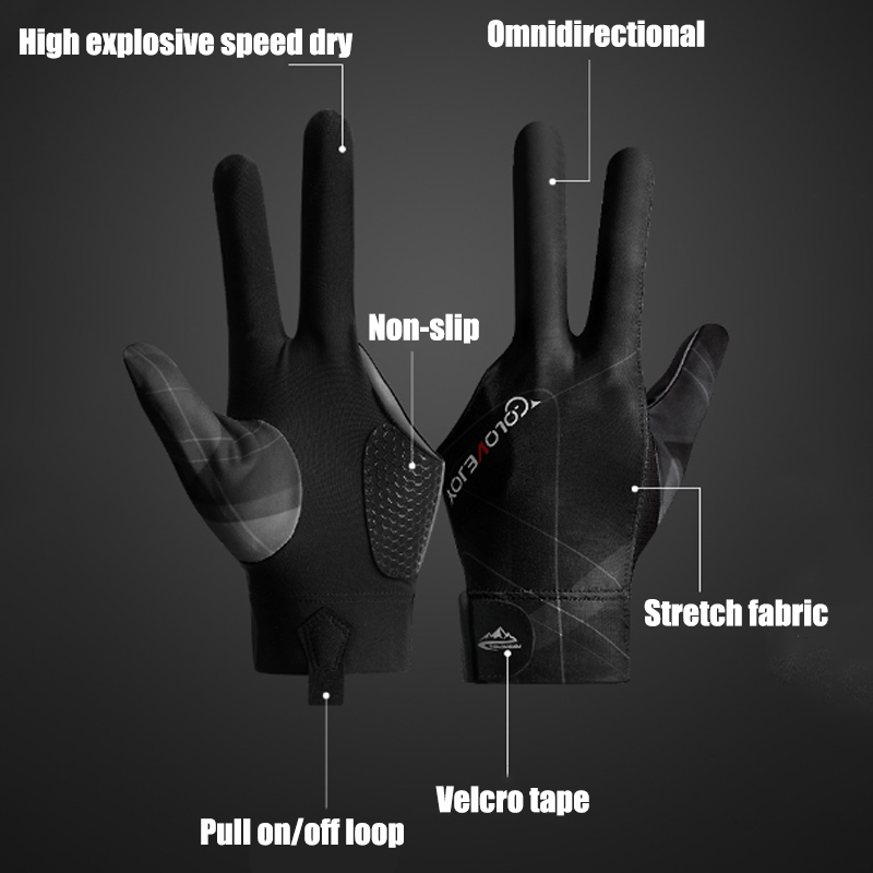 Biljarthandschoen Snooker Antislip Sporthandschoenen met drie vingers Hoogelastisch Ademend Draagbare handschoenen Biljarttrainingsaccessoires