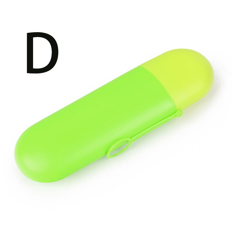 Soporte de vaso de plástico para pasta de dientes, caja de cubierta portátil, accesorios de baño, taza de almacenamiento, suministros para el hogar, senderismo y acampada: D