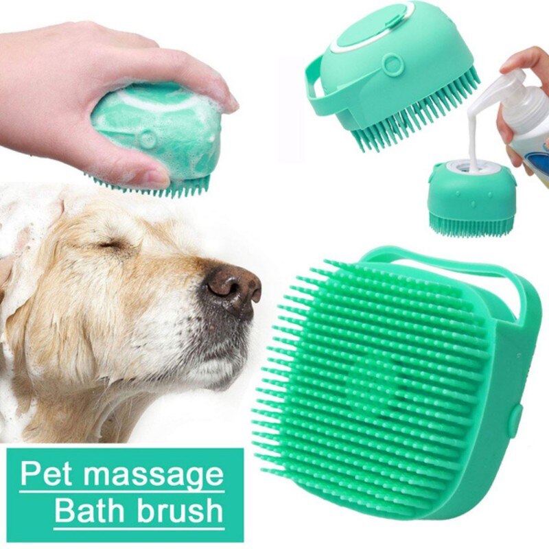 Hond Massage Shampoo Borstel Kat Kam Grooming Scrubber Borstel Voor Zwemmen Korte Haar Zachte Siliconen Rubber Borstels Accessoires