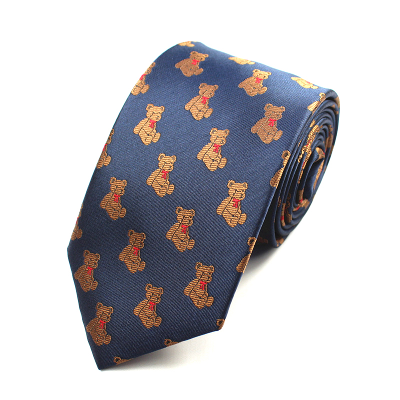 GUSLESON jakość moda męskie krawaty wzór dinozaur czerwone męskie krawaty ślubne 7cm slim krawat biznes jedwabne krawaty dla mężczyzn krawat