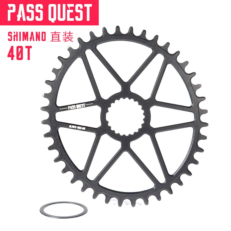 PASS QUEST oval bike Chainring 30/32/34/36/38/40T MTB Narrow Wide Bicycle Chainwheel for deore xt M7100 M8100 M9100 12S Crankset: oval 40T black