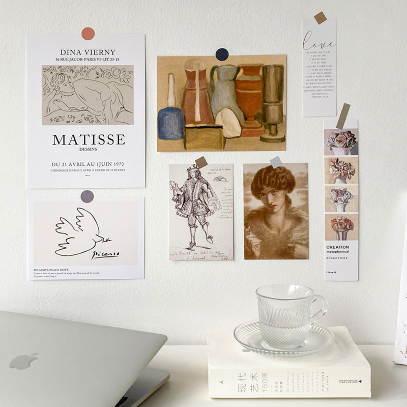 Nordic Eenvoudige Art Postkaart Muur Sticker Fotografie Props Diy Witte Achtergrond Collocatie Kamer Decoratie Kaart Wenskaart: 7