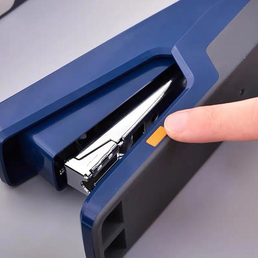 Grapadora de ahorro de trabajo, máquina de encuadernación multifuncional con interruptor de botón pulsador, encuadernación, 20 hojas, uso de grapas 24/6, 26/6