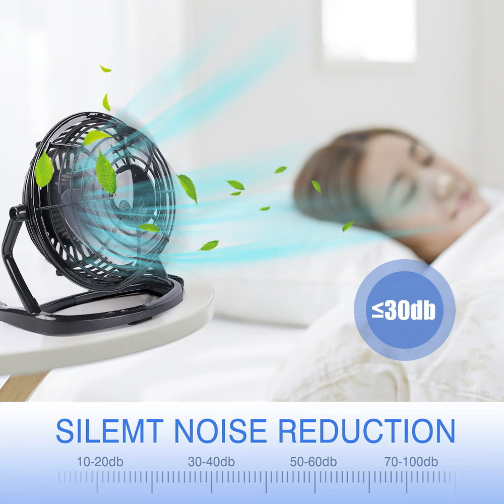 Desk USB Silent Fan Cooler For Laptop Notebook PC Desktop Summer Cooling Fans 180 Degree Rotation 4 Blades USB Mini Fan