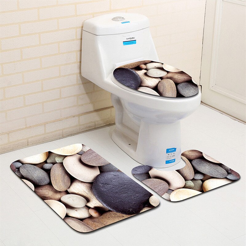 3 Stks/set Zeester Wc Mat Coral Fluwelen Voor Antislip Zachte Toilet Badmat Accessoires Keuken Tapijt Deurmatten home Decor
