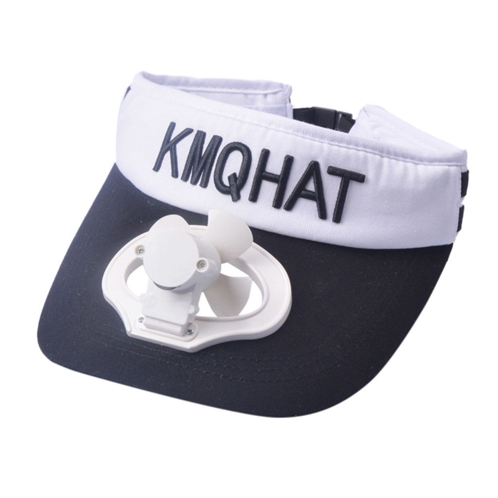 Nyhed unisex hat blæser køling camping vandring sport sommer baseball udendørs rejse kasket bomuld usb ladekabel ventilator capf 624: 4bk