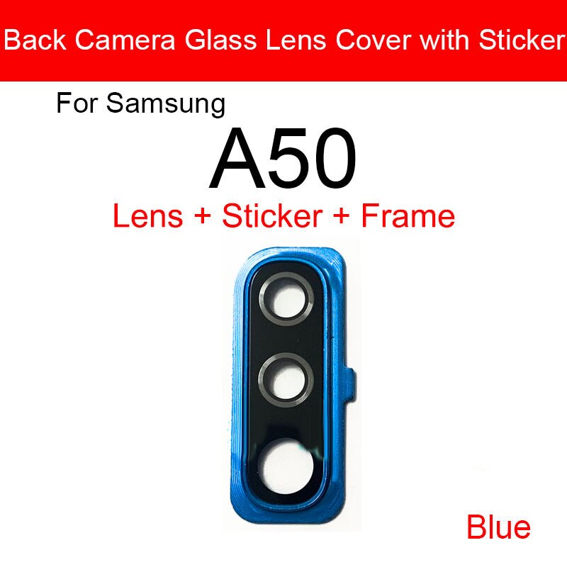 Rear Camera Glass Lens With Adhesive Sticker For Samsung Galaxy A50 SM-A505FD A505FD Back Camera Glass Lens Replacement Repair: blue A50