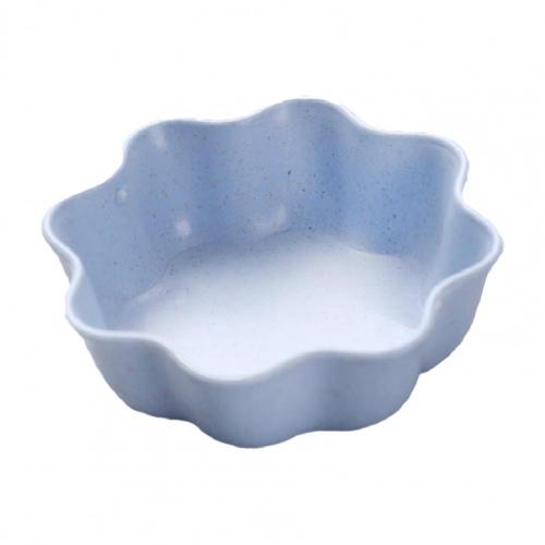50%HOTCute Heart Shape Sauce Dish Smooth Surface Plastic Sauce Holder for Daily Use: Blue Plum Blossom