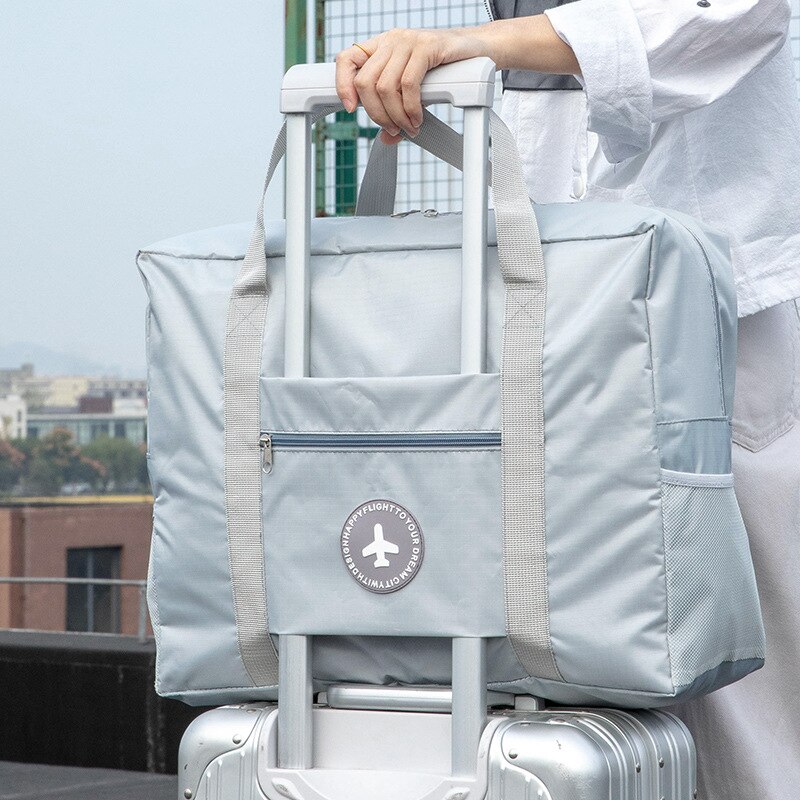 Waterproof folding travel bag, duffel bag, hand luggage for men and women, new duffle bag, travel storage bags: Light grey