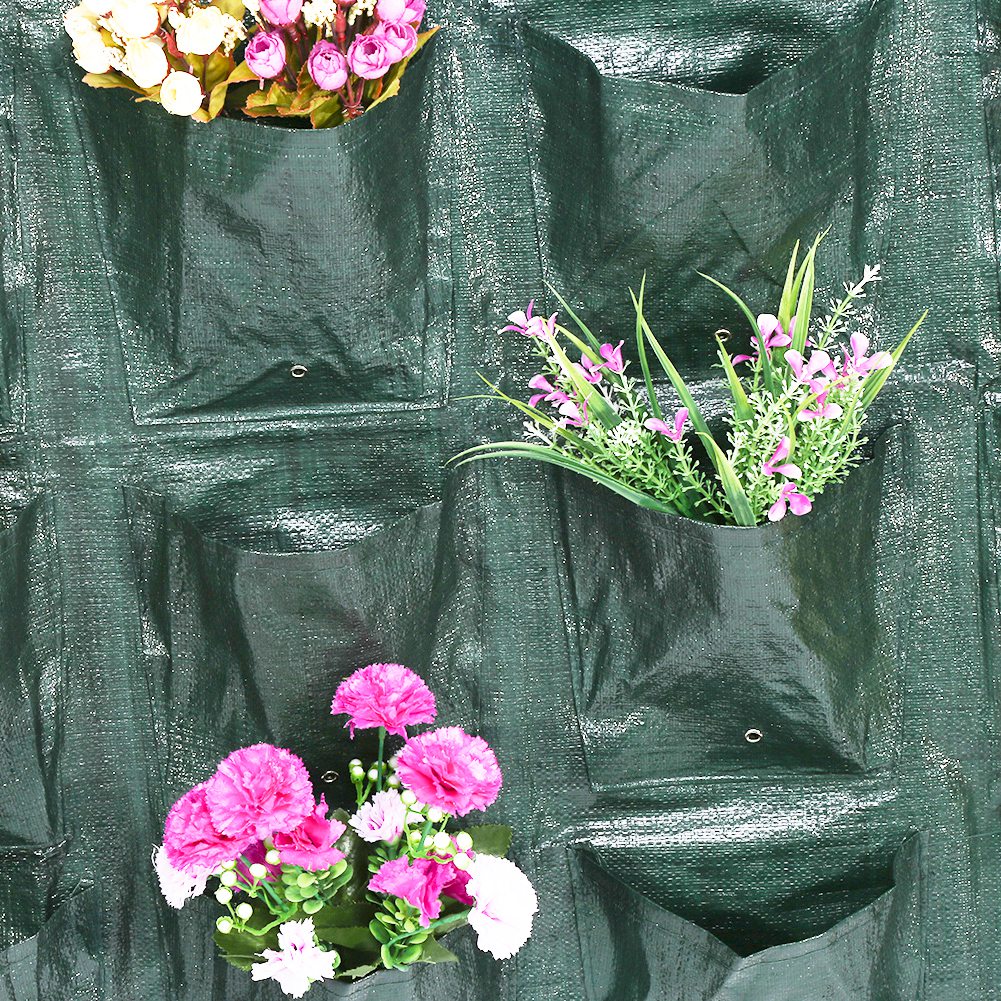 Wall Hanging Planting Bags 8/16 Pockets Green Grow Bag Planter Vertical Garden Vegetable Living Garden Bag Home Supplies