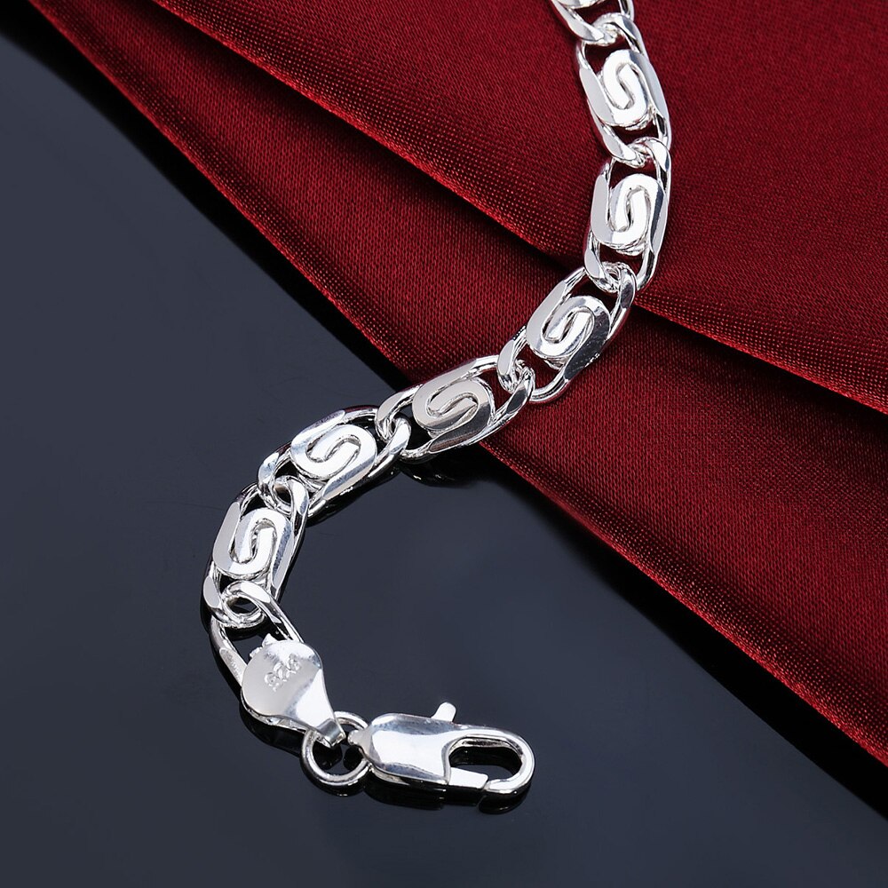 schöNe silber farbe Armbinde für frauen männer charme klassische hochzeit Party Kette Verknüpfung schmuck LH008