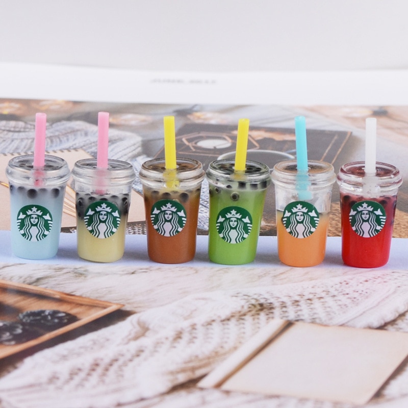 1/6 Dollhouse Miniature Bottle Water Coffee Cup Drink Play Kitchen for blyth Barbies Doll food Accessories: 6pcs style2