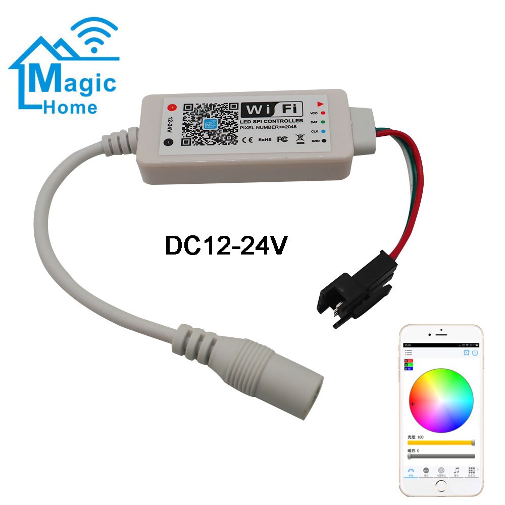 Magic Home Bluetooth Wireless WiFi Remote,RGB/RGBW IR RF LED Controller DC5V 12V 24V for 5050 WS2811 WS2812B Pixel Led Strip