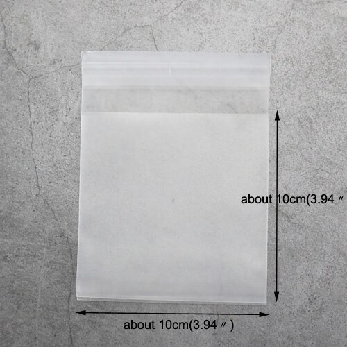 50 stk frostet plastik kuverter multi-størrelse kage dessert poser selvklæbende konvolut bryllup taske kontor skole forsyninger: 10 x 10cm