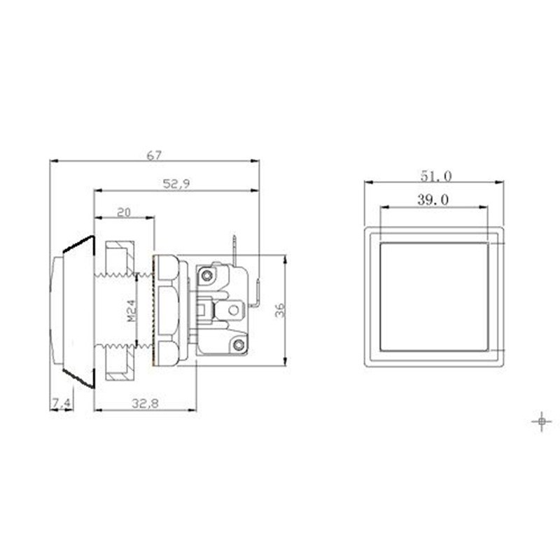 10 stücke 51*51mm quadratisch beleuchtete Tasten beleuchtet Druckknopf mit Mikrosc Halfter für Arkade-Musik-Spiel maschine 5 Farben