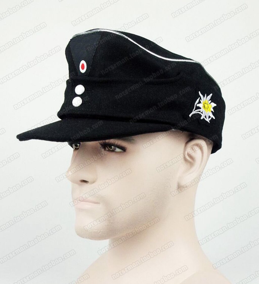 Casquette militaire en laine PANZER M43 avec broderie EDELWEISS, casquette de montagne allemande de la seconde guerre mondiale: M