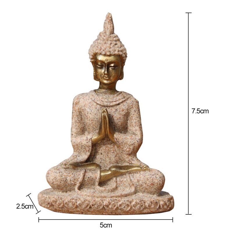 [Vip] escultura de artesanato em arenito, estátua de buda de meditação, estatueta, escultura de ganesha, queimador de incenso, decoração de feng shui: Buddha