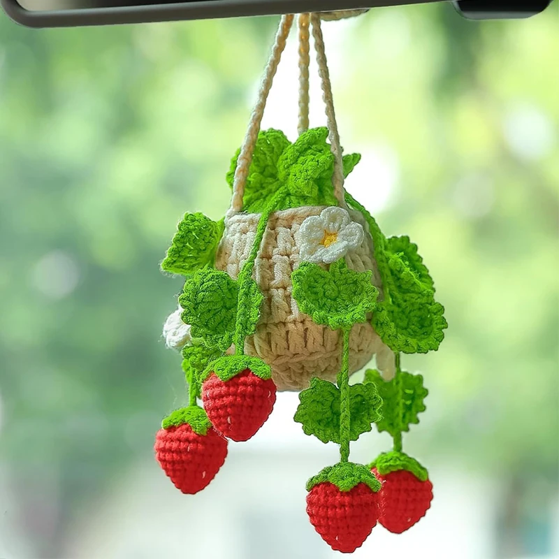 Auto Bloem Gehaakte Hangende Mand Creatieve Auto Spiegel Opknoping Accessoires Home Decor: Light Grey