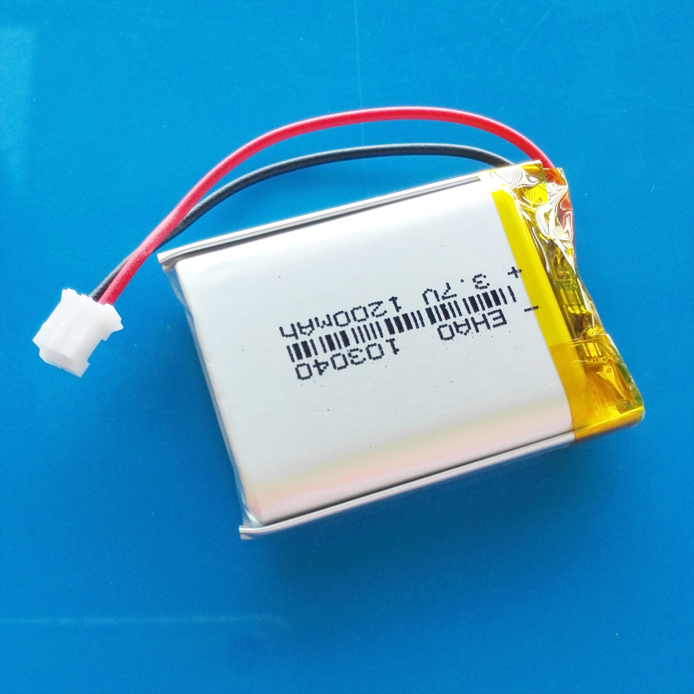 103040 3.7V 1200mAh Lipo Polymer Lithium Rechargeable Battery + JST PH 2.0mm 2pin Plug For MP3 GPS DVD Recorder Headset Camera