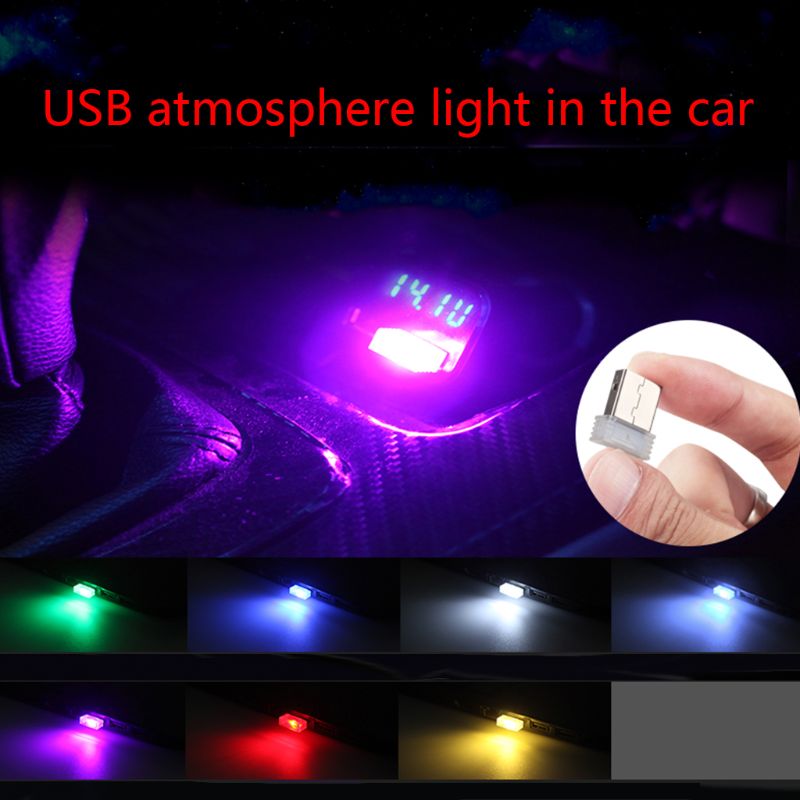 Mini USB Decorative Interior Lamp Car LED Atmosphere Lights Emergency Lighting MOLE