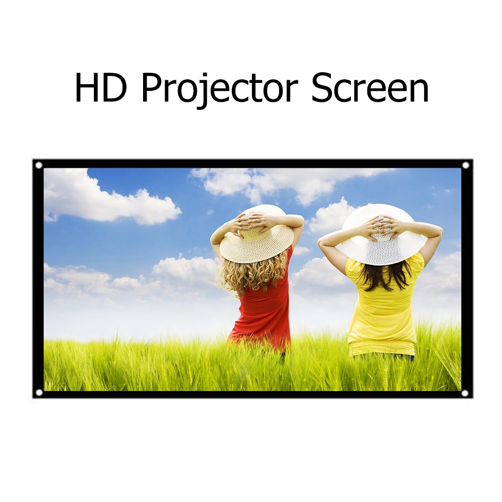 150 Inch Projector Screen 16:9 HD Foldable Projection Screen Anti-Crease Rear Front Projection Movies Screen for Home Theater