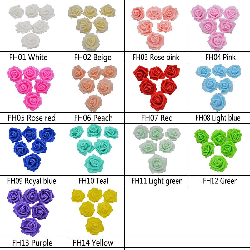 20 stk/parti 6cm blomsterhoved kunstige blomster bryllup dekorationer pe skum roser gør-det-selv blomster scrapbog krans krans boligindretning
