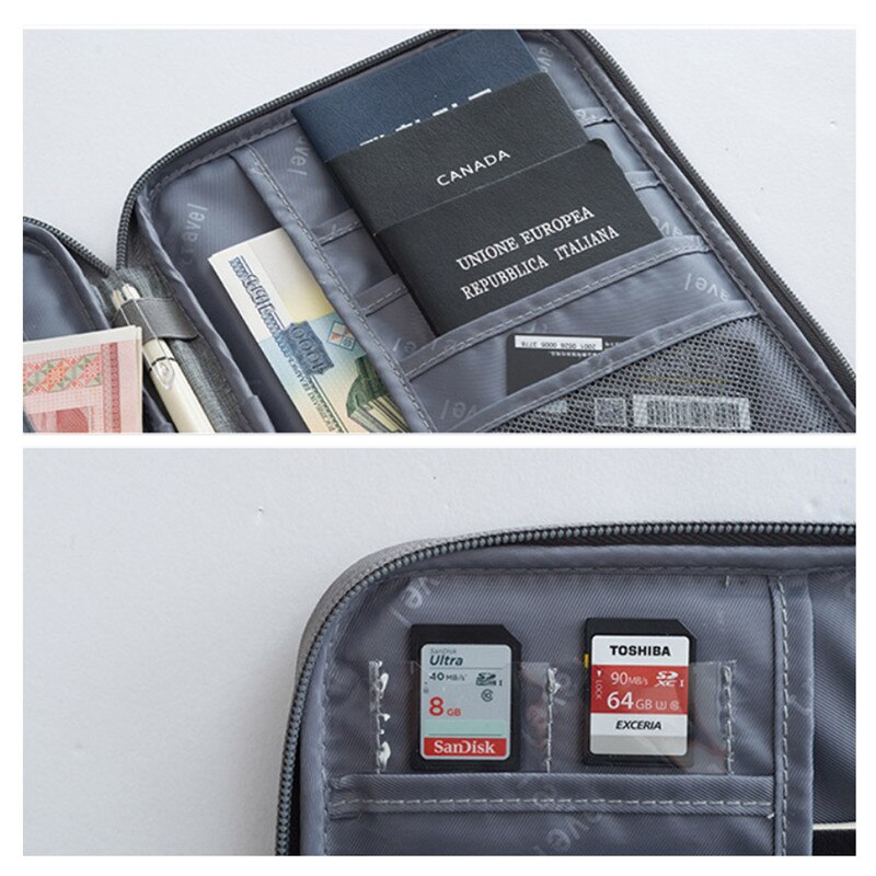Sports Bag For Passport Cover Holder Card Package Credit Card Holder Wallet Organizer Sports Hiking Camp Document Bag