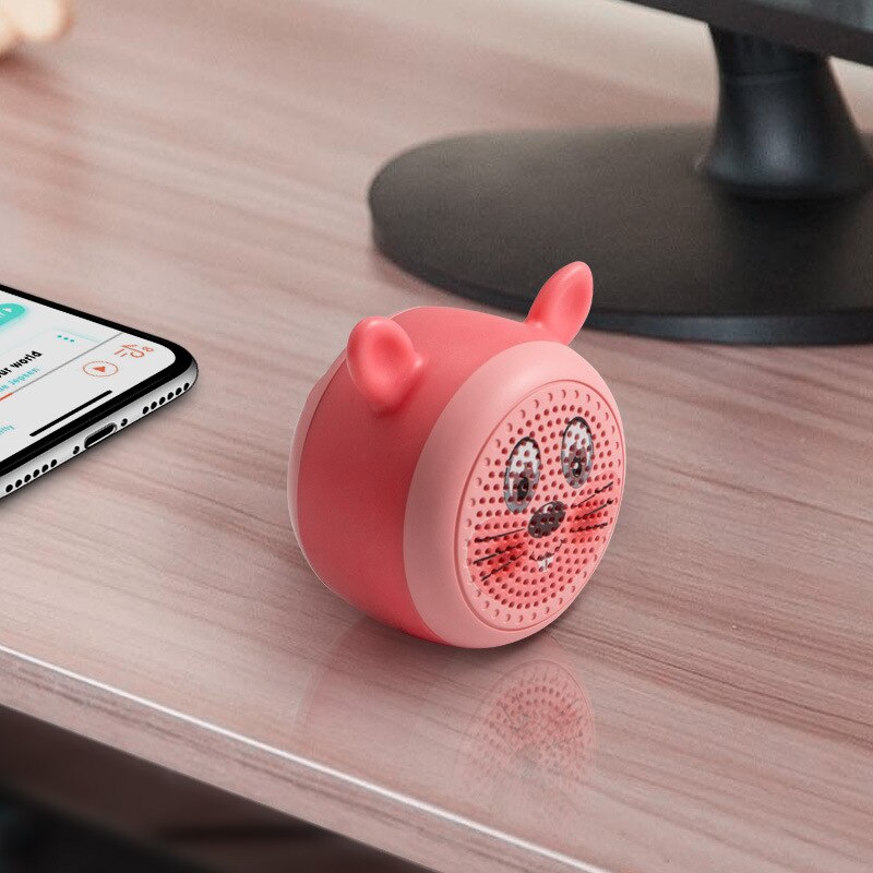 Cartoon Computer Audio Bluetooth Speaker Roze Leuke Huisdier Mini Speaker