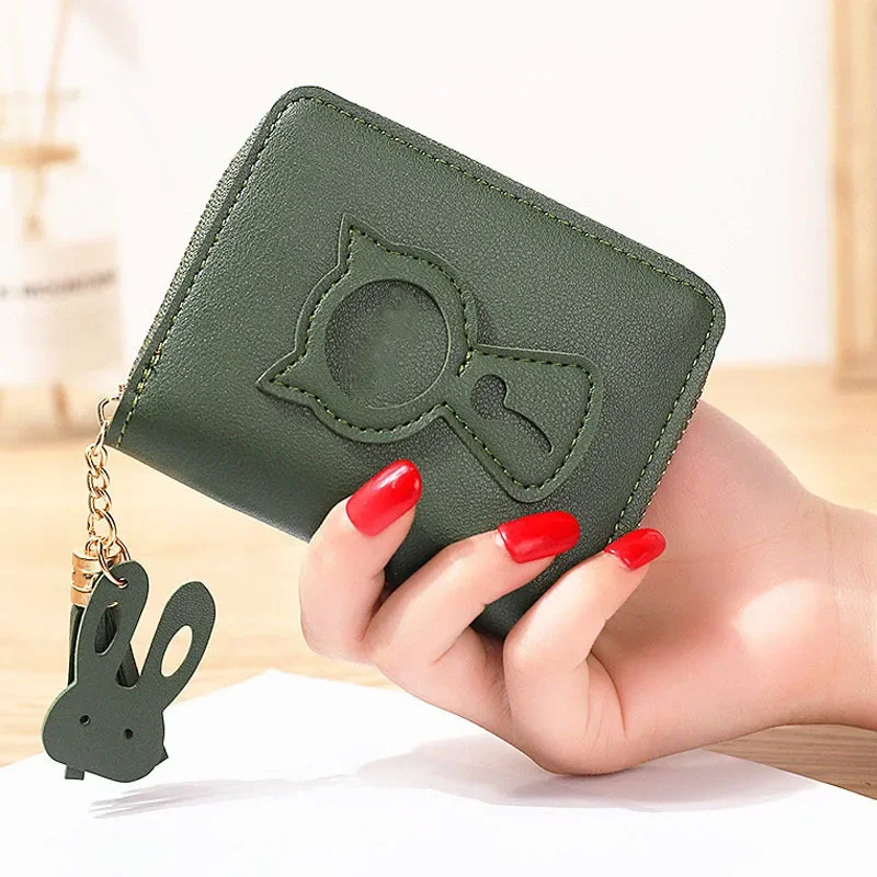 Women Small Coin Wallet Ladies Mini Tassel Wallet Cute Girl Short Purse Bags Zipper Lovely Leather Coin Purse Lady Hand Wallet: MULTI