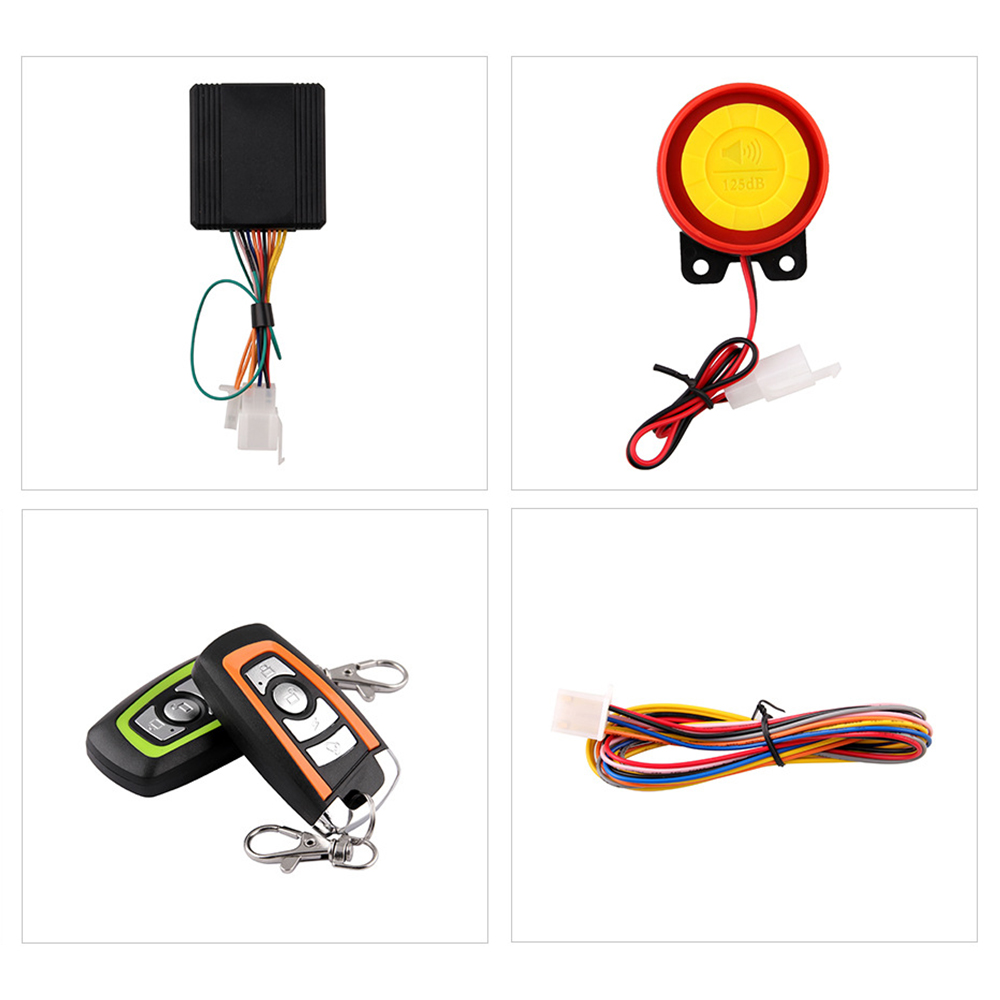 12V Motorrad Alarm System Anti-Diebstahl Alarm Universial Fahrrad Roller 125db Sicherheit Einbrecher Alarm System Doppel Fernbedienung