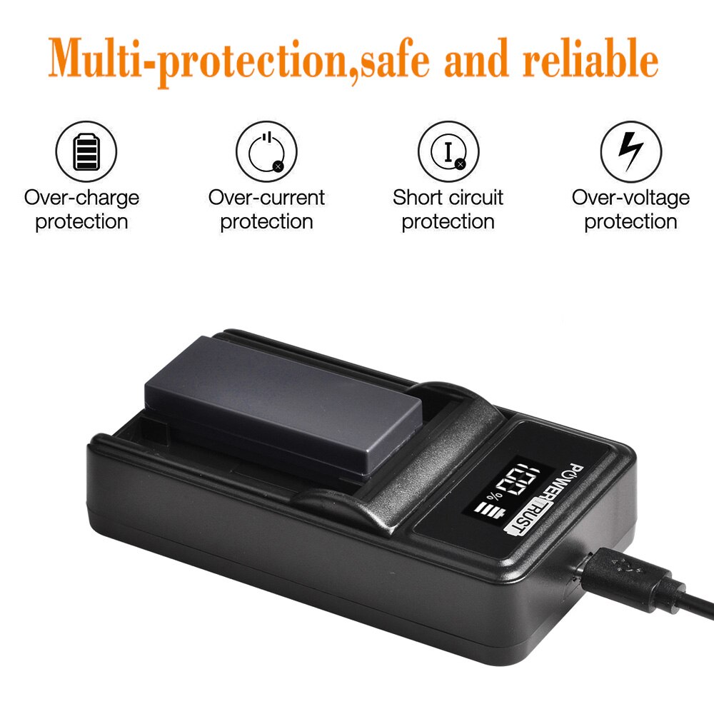PowerTrust 1400mAh NP-FC11 NP-FC10 Battery and Fast USB Charger for Sony DSC-P2/P3/P5/P7/P8/P9/P10/FX77/F77A, DSC-V1 Cameras