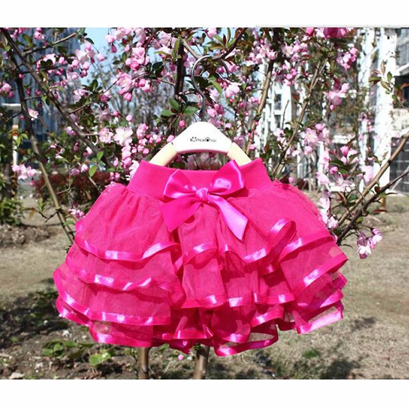 girls tutu skirts baby ballerina skirt childrens chiffon fluffy pettiskirts kids Hallowmas casual candy color skirt