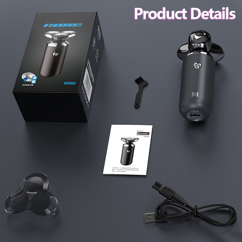 Nat Droog Elektrisch Scheerapparaat Voor Mannen Baard Trimmer Scheerapparaat Oplaadbare Kaal Scheren Machine 5 In 1 Grooming Kit