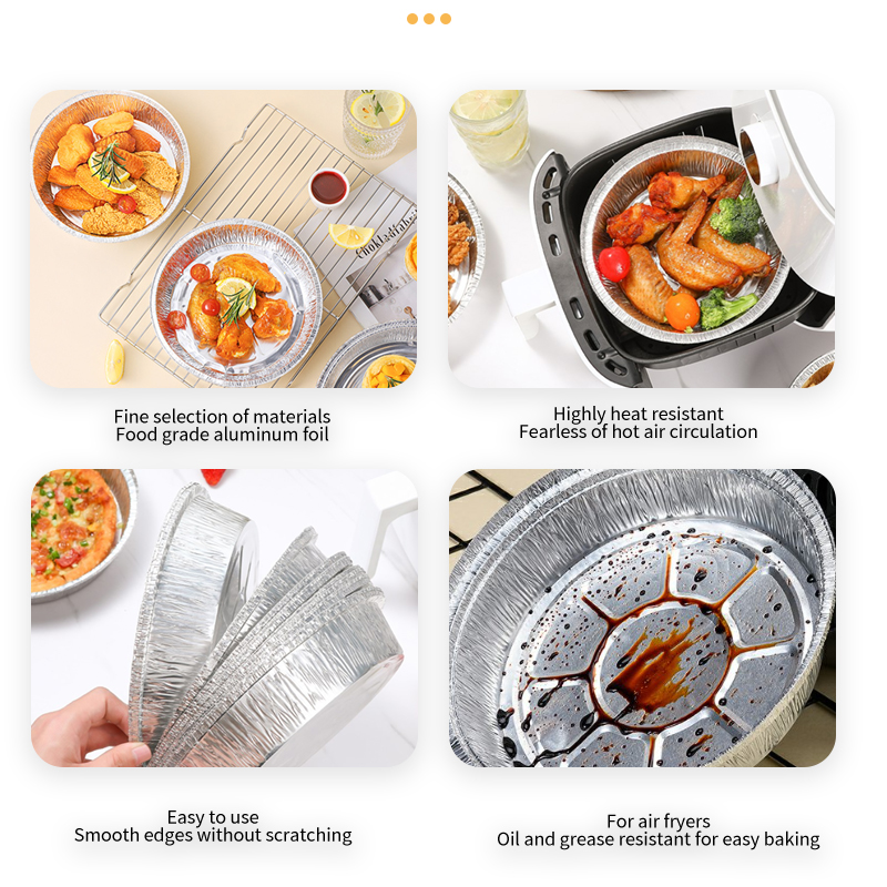 Sartenes redondas de papel de aluminio con tapas transparentes, horno congelador seguro para almacenar sobras, hornear y cocinar, 7 pulgadas, 20 paquetes