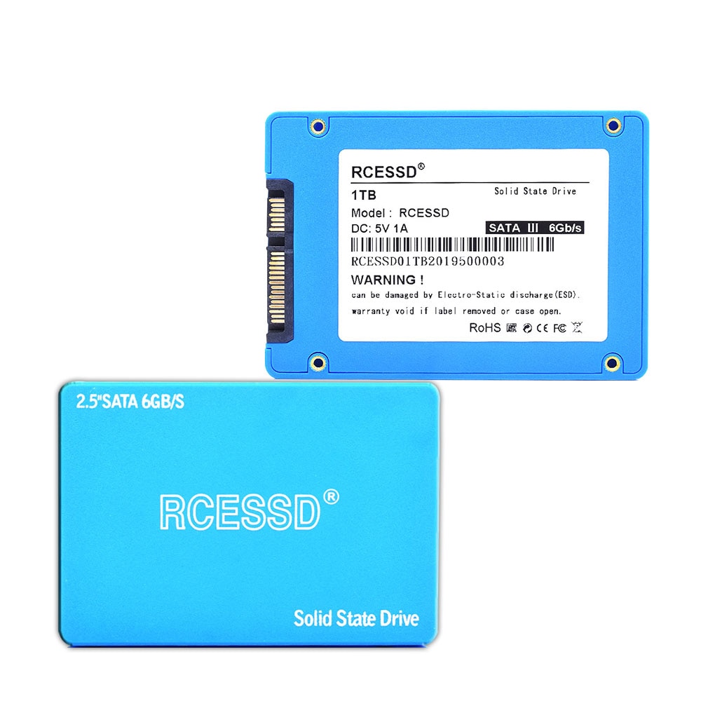 RCESSD plástico 2,5 pulgadas SATA SSD 128GB 256GB 512GB 1TB SSD 1TB disco interno de estado sólido 2,5 SSD SATA para ordenador portátil de escritorio