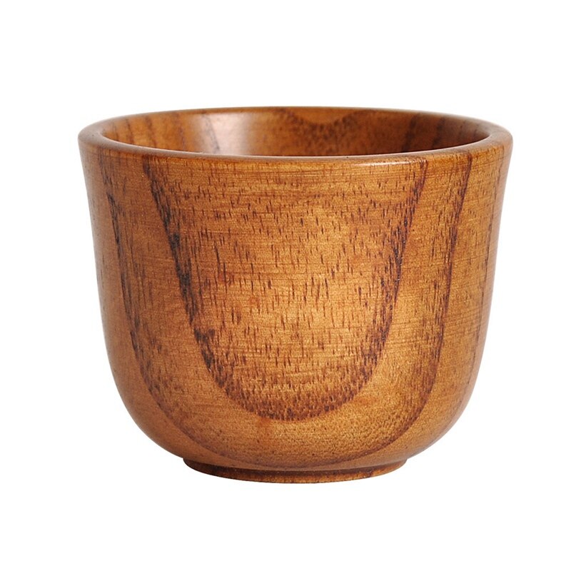 Japanese Style Natural Wooden Cup Reusable Environmental Protection Tea Coffee Milk Wine Cup Heat Insulation Water Cup: Default Title