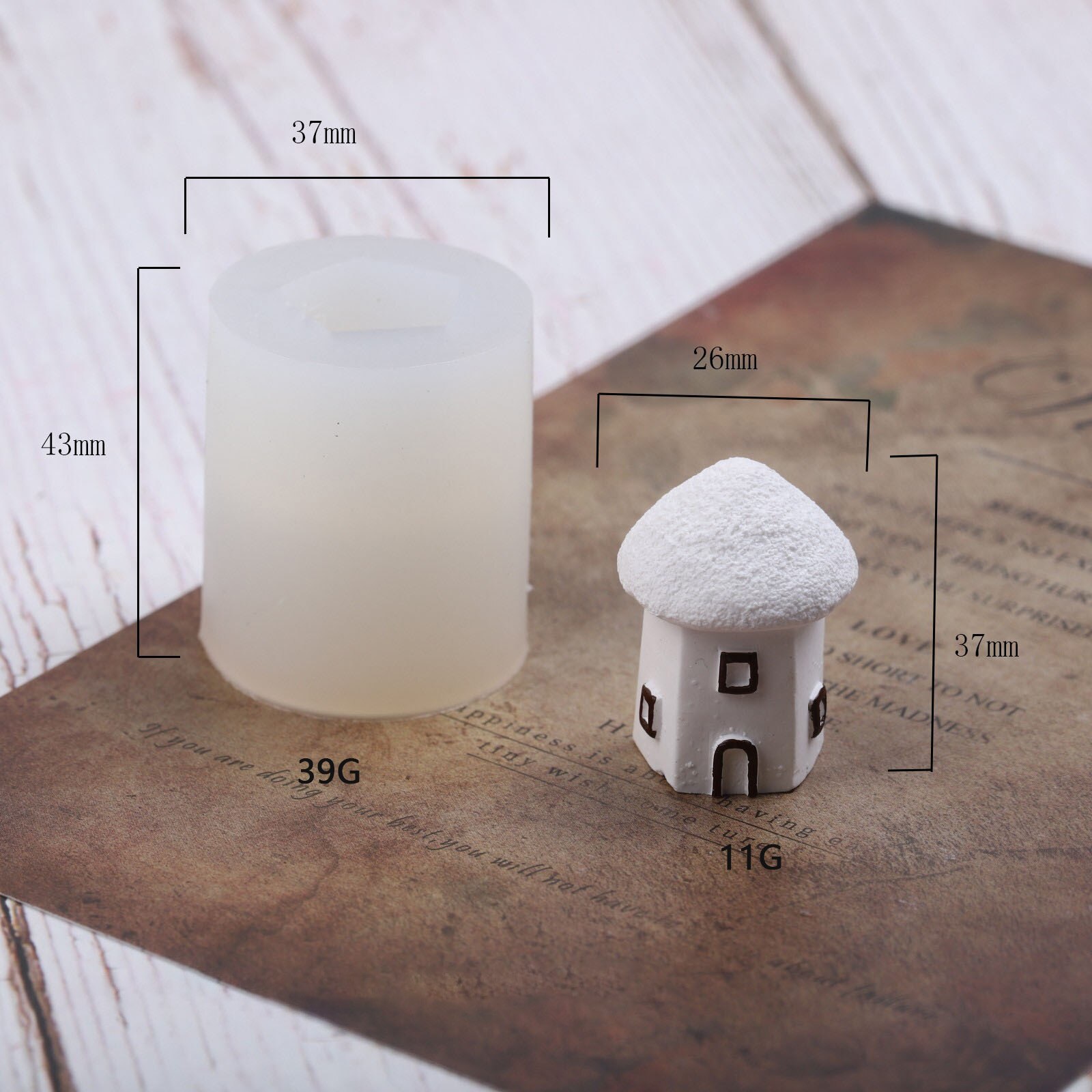 3D Small House Villa Wooden House Silicone Mold Aromatherapy Candle DIY Plastic Mold Home Crafts Ornaments Candle Making Molds: House-F