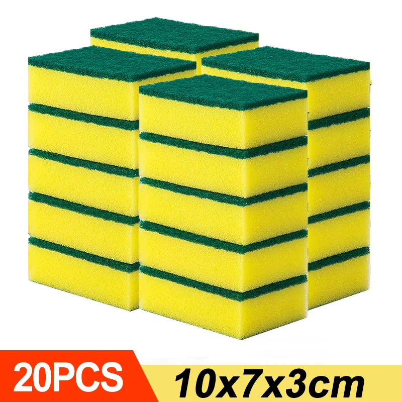 Esponja de lavar louça dupla face altamente absorvente pote de cozinha pratos esponjas de limpeza limpar escova de limpeza doméstica atacado: ROXO